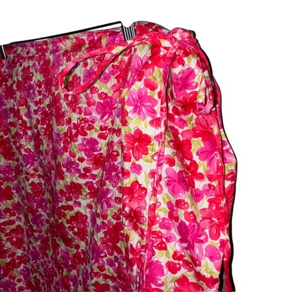 Coldwater Creek Skirt Pink Short Floral Wrap Tie Front Sz 2X - Picture 3 of 9